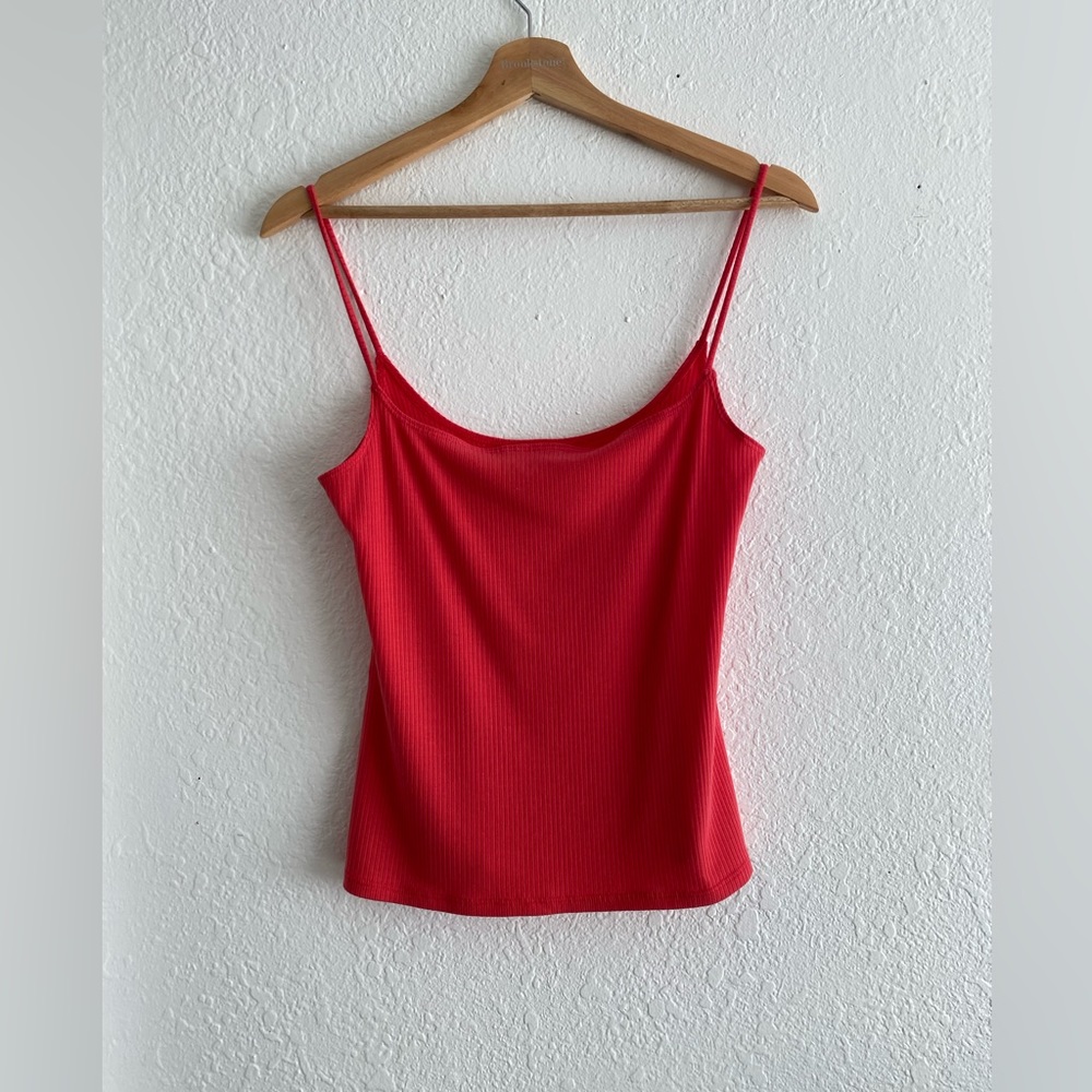 Reformation Ribbed Crop Tank Scarlet Size L